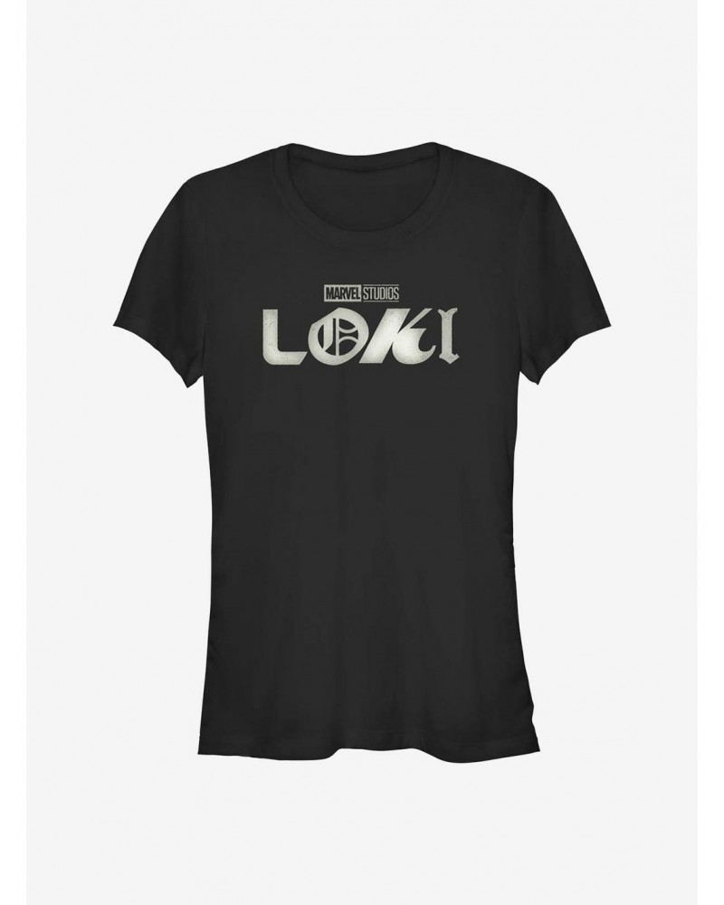 Marvel Loki Logo Film Grain Girls T-Shirt $9.76 T-Shirts