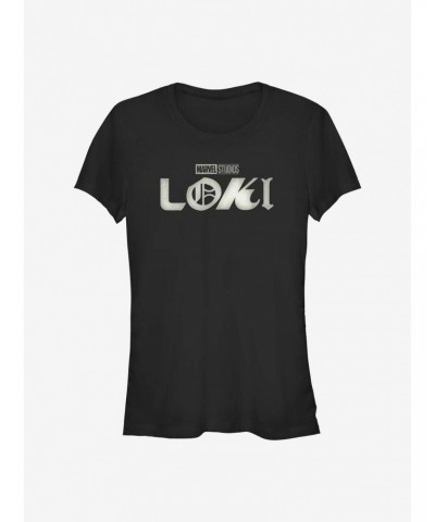 Marvel Loki Logo Film Grain Girls T-Shirt $9.76 T-Shirts