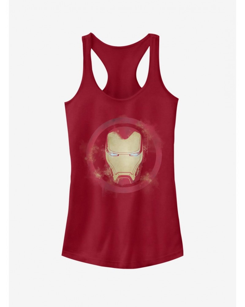 Marvel Avengers: Endgame Iron Man Spray Logo Girls Scarlet Red Tank Top $8.17 Tops