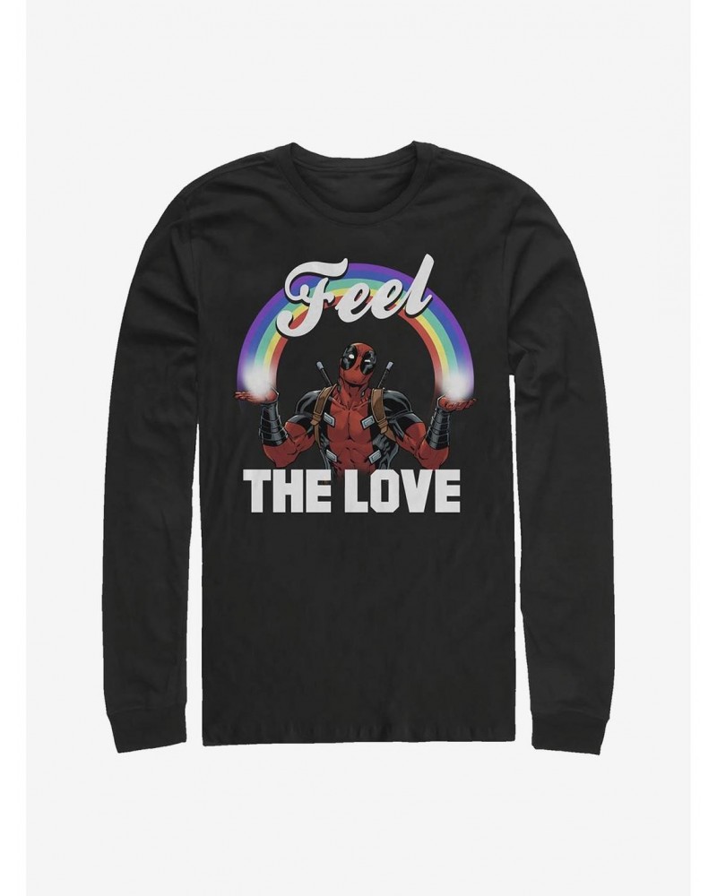 Marvel Deadpool Feel The Love Long-Sleeve T-Shirt $10.53 T-Shirts