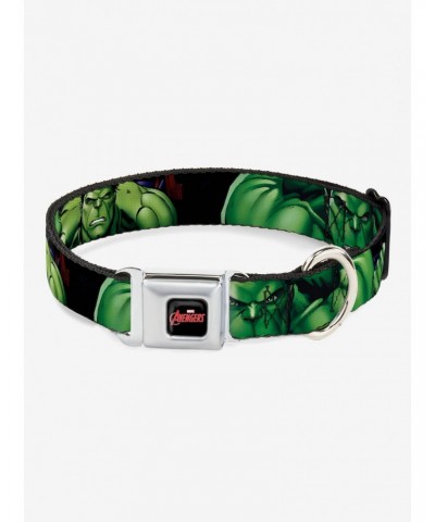 Marvel Hulk Close Up Poses Seatbelt Buckle Dog Collar $11.21 Pet Collars