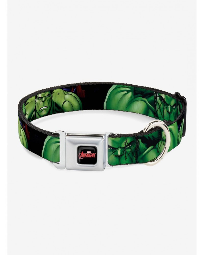 Marvel Hulk Close Up Poses Seatbelt Buckle Dog Collar $11.21 Pet Collars