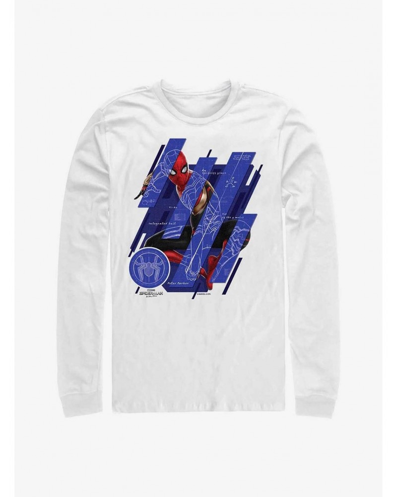 Marvel Spider-Man: No Way Home Schematic Panels Long-Sleeve T-Shirt $13.16 T-Shirts