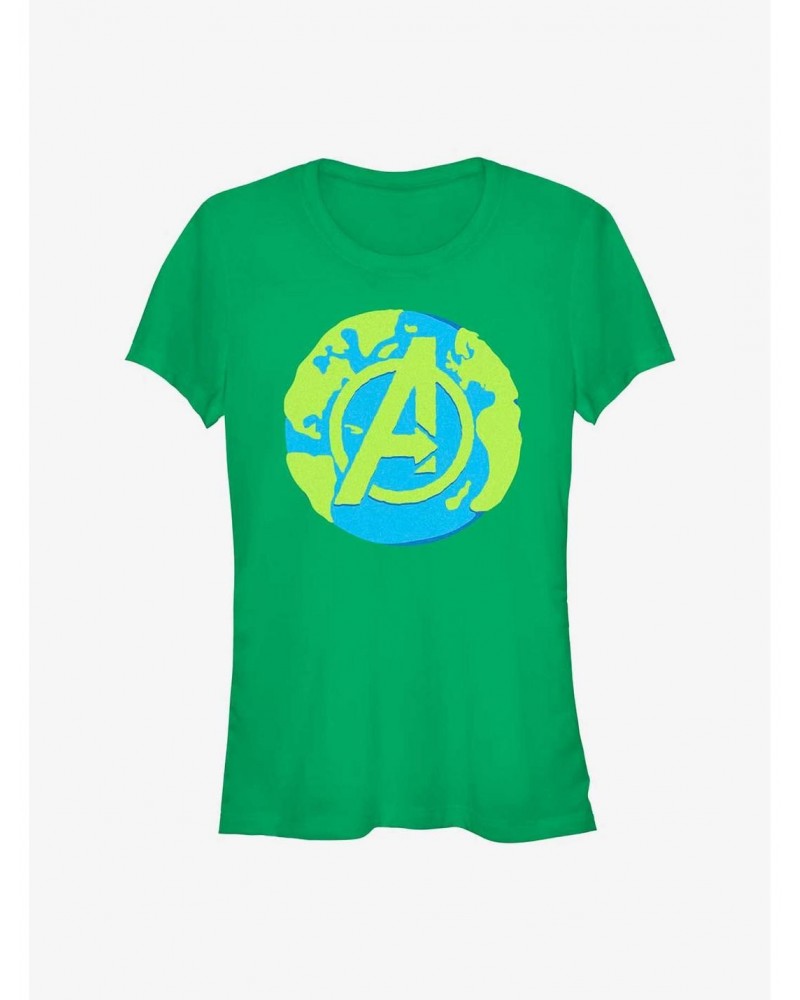 Marvel Avengers Earth Day Avengers World Girls T-Shirt $7.57 T-Shirts