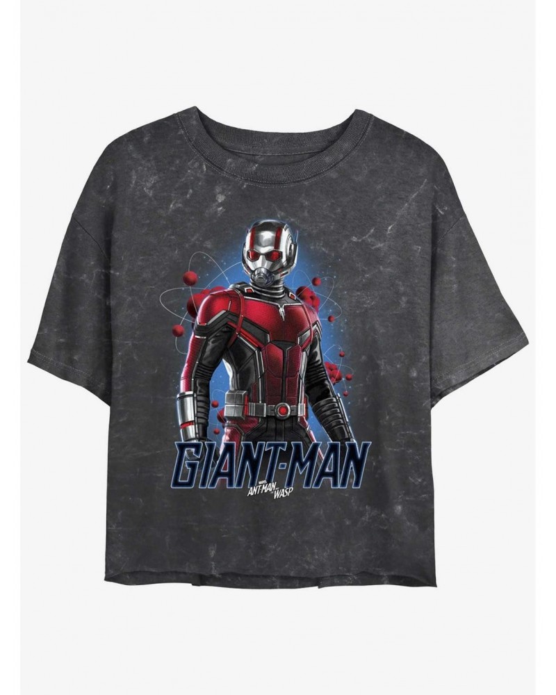 Marvel Ant-Man and the Wasp: Quantumania Giant-Man Atom Mineral Wash Girls Crop T-Shirt $11.10 T-Shirts