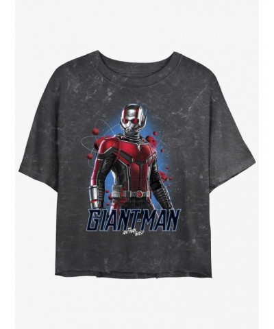 Marvel Ant-Man and the Wasp: Quantumania Giant-Man Atom Mineral Wash Girls Crop T-Shirt $11.10 T-Shirts