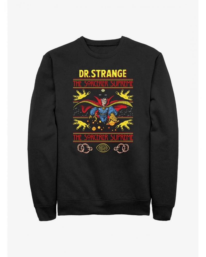 Marvel Doctor Strange Sorcerer Supreme Ugly Christmas Sweatshirt $8.86 Sweatshirts