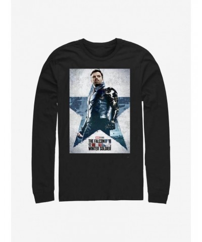 Marvel The Falcon And The Winter Soldier Bucky Soldier Poster Long-Sleeve T-Shirt $12.90 T-Shirts