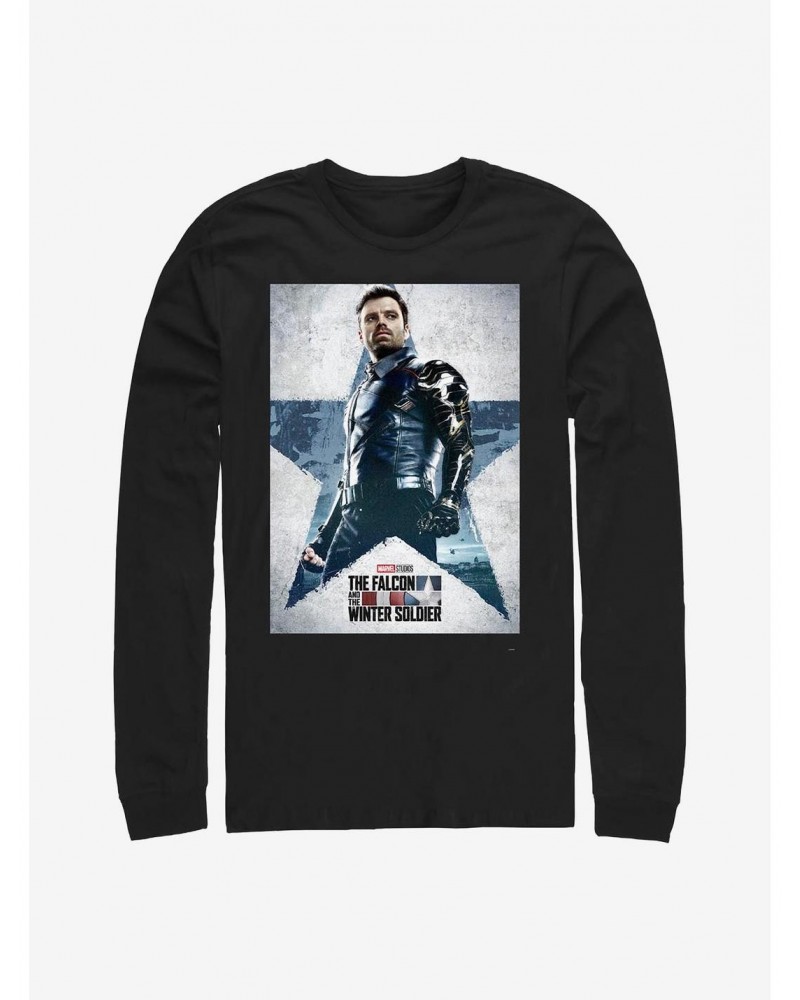 Marvel The Falcon And The Winter Soldier Bucky Soldier Poster Long-Sleeve T-Shirt $12.90 T-Shirts